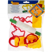 Формочки для лепки 6шт. пластик, со скалкой, в пластиковом ведре N7/6R