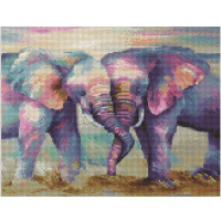 Алмазная мозаика на подрамнике 40х50см "Влюбленные слоны" полная выкладка VА140