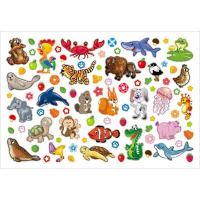 Наклейки "Ребятам о зверятах" А5 16х23,5см 4 листа в пакете с европодвесом 4Н5н/089976