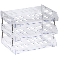 Набор из 3-х лотков горизонтальных сетчатых "Сити" 25х23х34см пластик, прозрачный ЛТГ-30702/ЛТ562