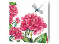 Салфетка 33х33мм 1шт Пион трехслойная 1001798