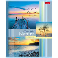Тетрадь А5 48л клетка "Beautiful nature" на скобе 5 дизайнов 48Т5В1/047042
