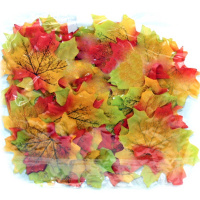 Листья декоративные 8х7см разноцветные 100шт/уп. Y4945-17