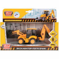Экскаватор-погрузчик желтый, инерционный, металл 15см (подвижные детали) SB-17-78-B-WB Экскаватор-погрузчик желтый, инерционный, металл 15см (подвижные детали) SB-17-78-B-WB