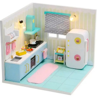 Конструктор "Румбокс. Кукольный домик. Кухня" 13х13х11см (пластик, дерево, свет) S2007