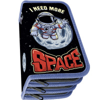 Пенал "I need space" 19,5х12,5х4см, прямоугольный, трехстворчатый, печать на ткани ПО-411 Пенал "I need space" 19,5х12,5х4см, прямоугольный, трехстворчатый, печать на ткани ПО-411