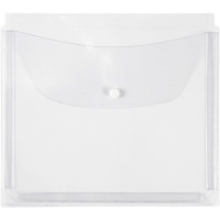 Папка-конверт на кнопке А5 пвх, с расширением 2,5см, прозрачная 2915