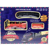 Железная дорога Паровоз + 1 вагон, 37,5х28см, пластик, 20 деталей (свет, звук) LT392740