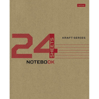 Тетрадь А5 24л клетка "Крафт" на скобе 24Т5В1_28075/077661