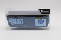 Пенал "Believe" 20,5х9х6см, прямоугольный, 1 отделение, 1 карман, текстиль, с ручкой, серо-синий BD5