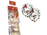 Набор шаров воздушных 30см (12") Декоратор "Сердца-конфетти" 2шт. красн/золото (фольга) M/CS