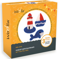 Набор для валяния "Брошь. Морские" (шерсть, основа для броши, трафарет, игла) WB-0165