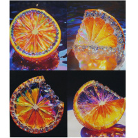 Алмазная мозаика 30х40см "Яркие апельсины" полная выкладка 89620