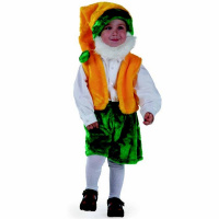 Карн.костюм Гном с бородой р.28 рост 110см (головной убор, жилет, шорты) 104-110-56