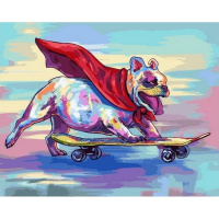 Живопись по номерам (акрил) 40х50см "Суперпес" сложность 5, холст на подрамнике МСА1885