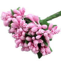 Цветок декоративный Ландыш 2см розовый 12шт/уп. Y3916-16