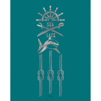 Тетрадь А5 48л клетка "Sea" на скобе 3D фольга матовая ламинация 48Т5лофВ1/052314