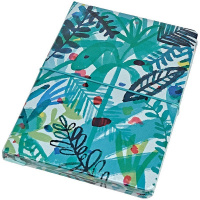 Бизнес-блокнот А5 80л "Флора" на резинке, линия, обложка 7БЦ, 3 вида 6802-2