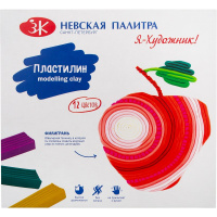 Пластилин 12 цветов 240гр. "Я - Художник" со стеком, картон 221411506