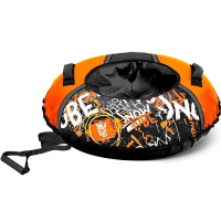 Санки-ватрушка 85см "Граффити" чёрный/оранжевый, ткань Оксфорд, автотент пвх D-850/ТБ1КР-85/ГО