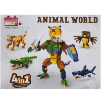 Конструктор-трансформер "Сибирский тигр" 194 детали 25х29см пластик PT2388