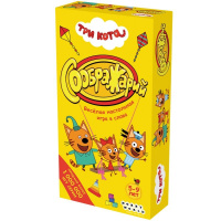 Игра настольная "Соображарий Три кота" 21х11см (52 карты букв, 60 карт заданий) 915934