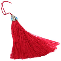 Кисточка для закладки 9см с металлом, бордо Y7441-18