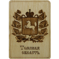 Магнит Герб Томской области 70*100мм, дерево 300016