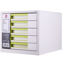 Бокс для документов "Rio" 27,7x34,4x25,9см, 5 выдвижных ящиков, белый/зеленый EZ01053