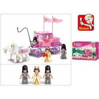 Конструктор "Розовая мечта. Королевская карета" 137 деталей 19х26х4,5см пластик (3 фигурки) M38-B025