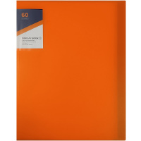 Папка 60 вкладышей А4 полипропилен 0,75мм внешний карман оранжевая VS195130