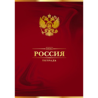 Тетрадь А4 96л клетка "Россия" на скобе 3D фольга 3D лак матовая ламинация 96Т4лофВ1/050383
