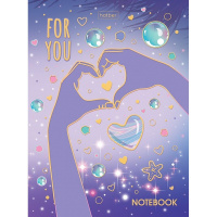 Бизнес-блокнот А6 80л "For you" клетка 7БЦ 3D фольга матовая ламинация 80ББ6лофВ1_23835