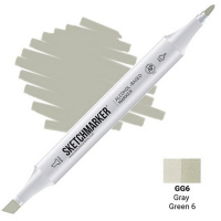 Маркер спиртовой двухсторонний "Sketchmarker" серо зеленый 6 SM-GG6