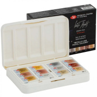 Краски акварельные 12 цветов "Металлики и пастельные цвета" 2,5мл кюветы, картон 19421876