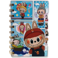 Блокнот 92х114мм 65л "Зубастик" линия, на спирали, цветной блок, 4 дизайна M-3283