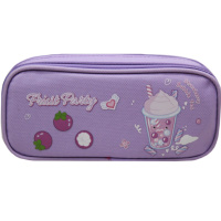 Пенал "Fruit party" 21х9х6см прямоугольный, 2 отделения, текстиль, 3 цвета DB23200