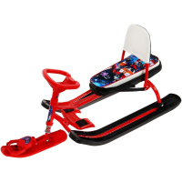 Снегокат "Тимка Спорт 4. Галактический робот" 290мм, со спинкой, красный/чёрный ТС4-1/ГР