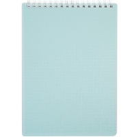 Блокнот А5 80л "Canvas. Бирюза" клетка, на спирали, пластиковая обложка 081527