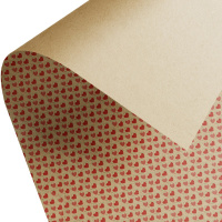 Бумага упаковочная 70см х 1м "Сердечки" односторонняя крафт WPK-04/08