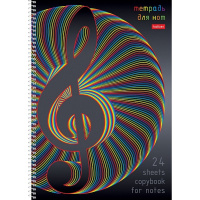 Тетрадь для нот А4 24л "Музыка" на спирали вертикальная 24ТдН4Всп_23688/065970