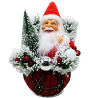 Сувенир Дед Мороз с ёлкой 23х15см красный Y10078-24