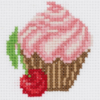 Набор для вышивания "Пироженка" 9х9см (канва, нитки, игла, схема) 8-412