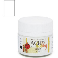 Краска акриловая 20мл "Акрил-Хобби" белая 0303001