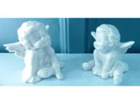 Сувенир "Ангел" 8см белый, глазурь, 3 вида Y2480-15