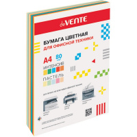 Бумага тонированная А4 100л 80г/м2 10 цветов (5 пастельных, 5 интенсивных) 2072258