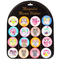Магнит Сова 3,5см стекло 6 видов Y3669-16