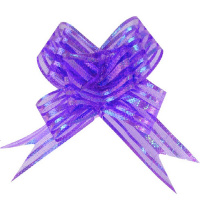 Бант - шар 5см диаметр 13см Полосы матовый фиолетовый Y7014-18