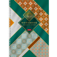 Тетрадь А4 80л клетка "Gold ornament" на спирали выборочный лак 4 дизайна 083449