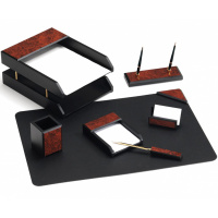 Набор настольный 7 предметов, дерево черный/бордовый D7FG-1A/811882